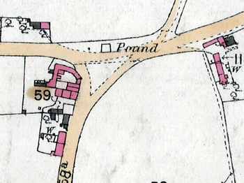 The pound marked on a map of 1884